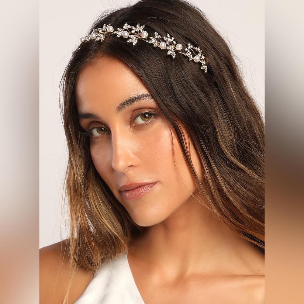 New Lulu’s Vine Pearl Clip On Headband ~ Hair Accessory